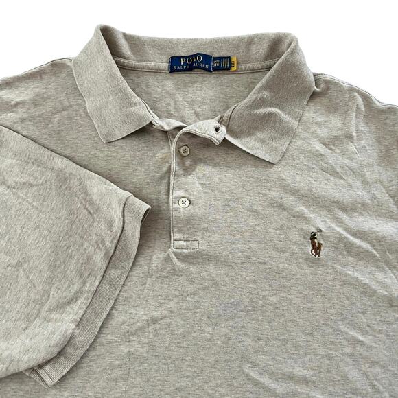 Polo Ralph Lauren Other - POLO RALPH LAUREN Men's Pima Cotton Tan Short Sleeve Shirt Sz 3XB Brown Pony